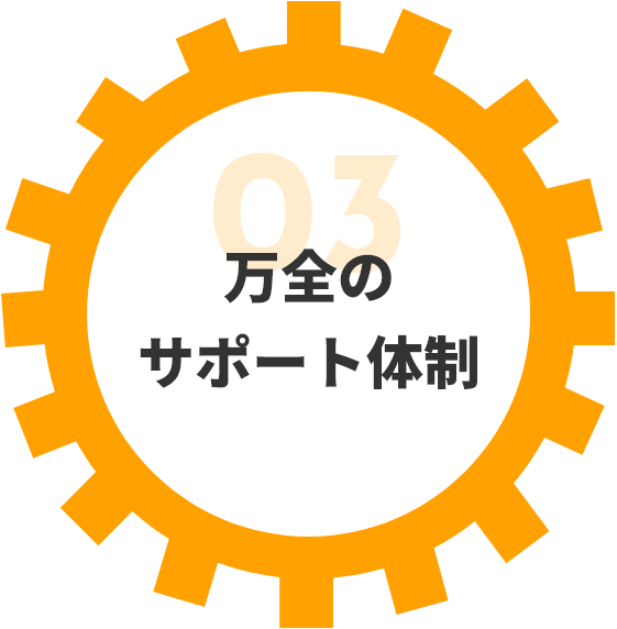 万全のサポート体制